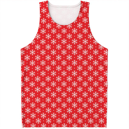 Christmas Snowflake Pattern Print Men's Tank Top