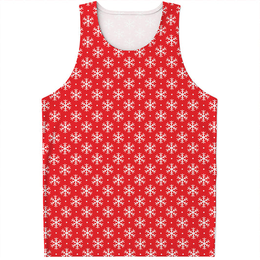 Christmas Snowflake Pattern Print Men's Tank Top
