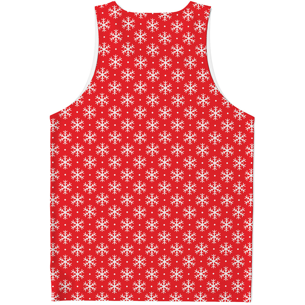 Christmas Snowflake Pattern Print Men's Tank Top
