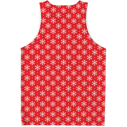 Christmas Snowflake Pattern Print Men's Tank Top