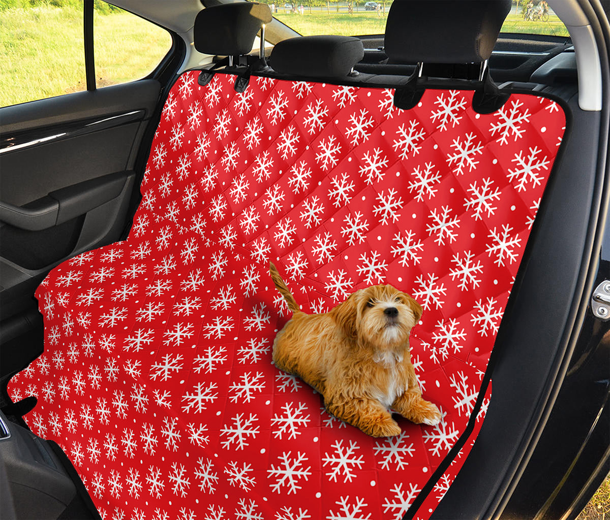 Christmas Snowflake Pattern Print Pet Car Back Seat Cover