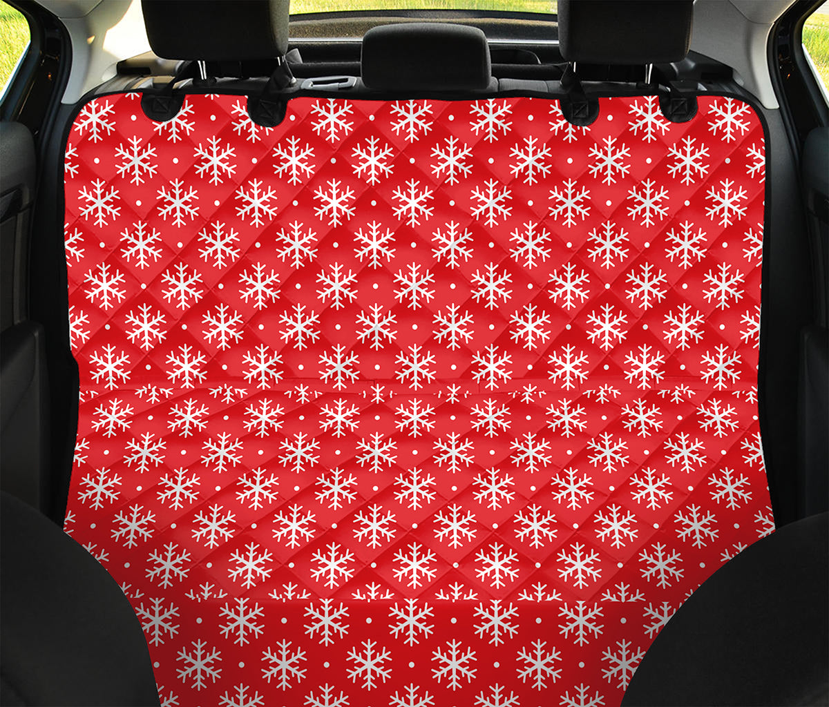 Christmas Snowflake Pattern Print Pet Car Back Seat Cover