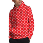 Christmas Snowflake Pattern Print Pullover Hoodie