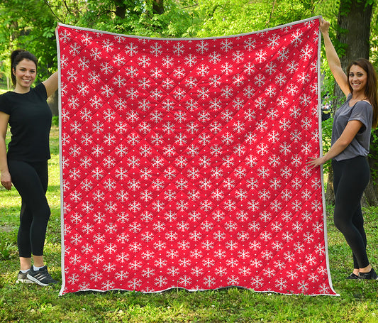 Christmas Snowflake Pattern Print Quilt