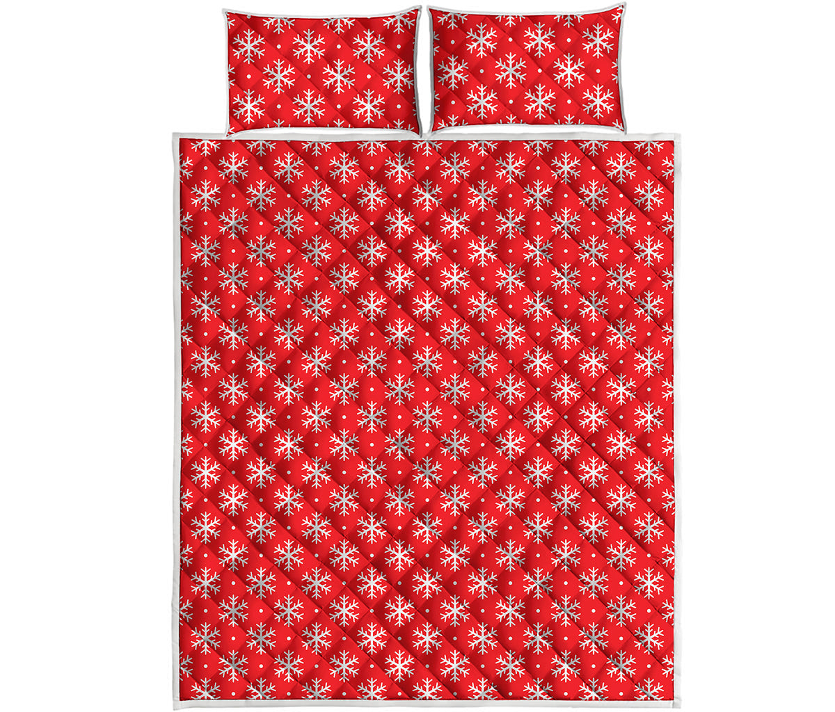 Christmas Snowflake Pattern Print Quilt Bed Set