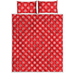 Christmas Snowflake Pattern Print Quilt Bed Set