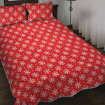 Christmas Snowflake Pattern Print Quilt Bed Set