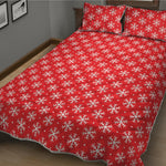 Christmas Snowflake Pattern Print Quilt Bed Set