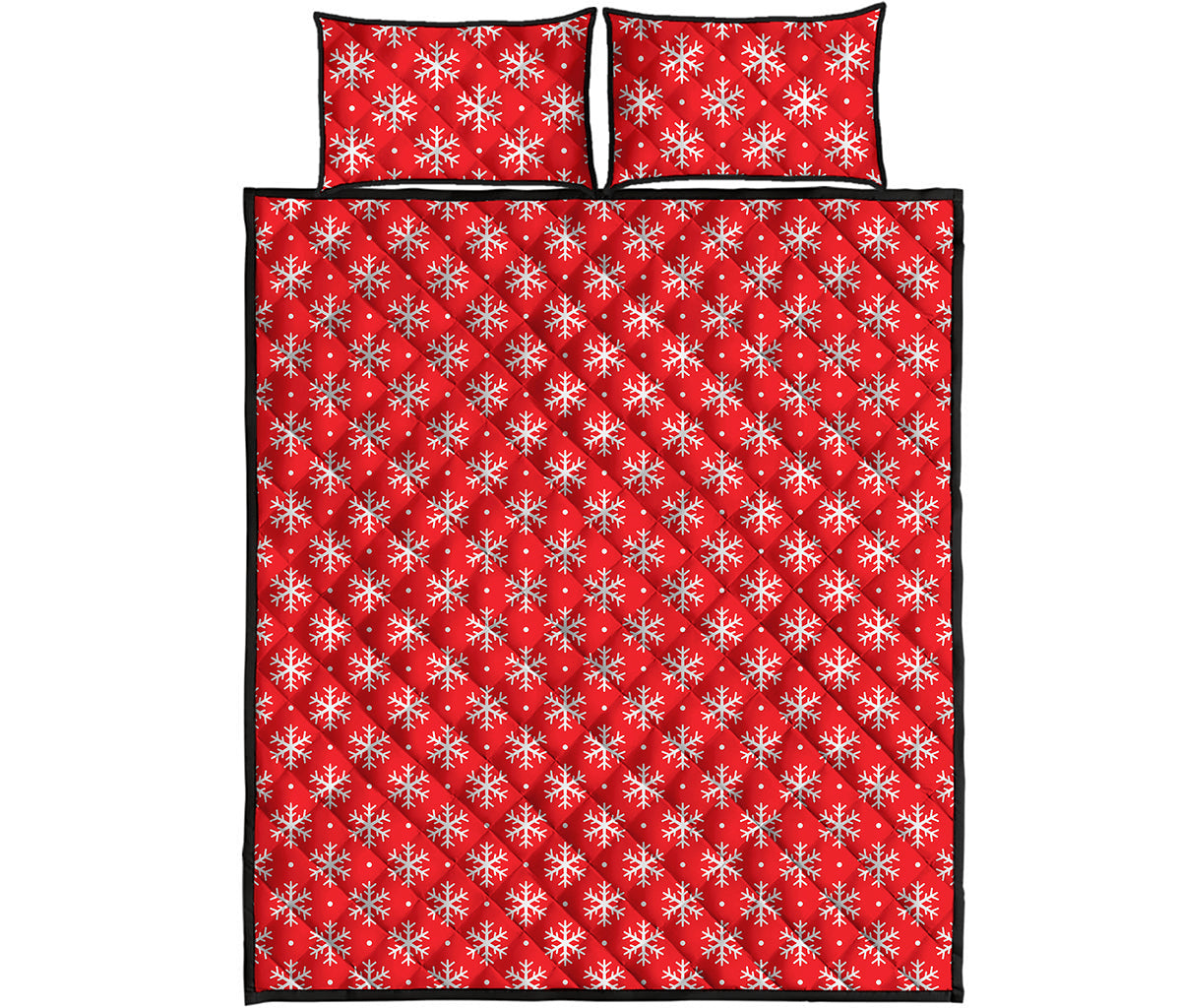Christmas Snowflake Pattern Print Quilt Bed Set