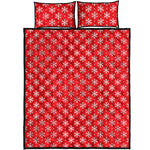 Christmas Snowflake Pattern Print Quilt Bed Set