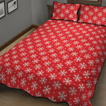 Christmas Snowflake Pattern Print Quilt Bed Set