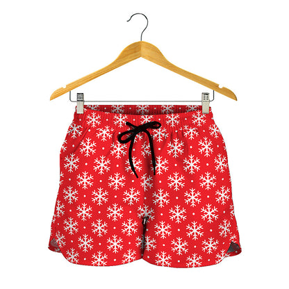 Christmas Snowflake Pattern Print Women's Shorts