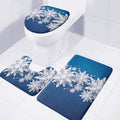 Christmas Snowflake Print 3 Piece Bath Mat Set