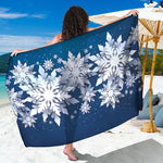 Christmas Snowflake Print Beach Sarong Wrap