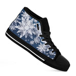 Christmas Snowflake Print Black High Top Shoes