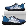Christmas Snowflake Print Black Running Shoes