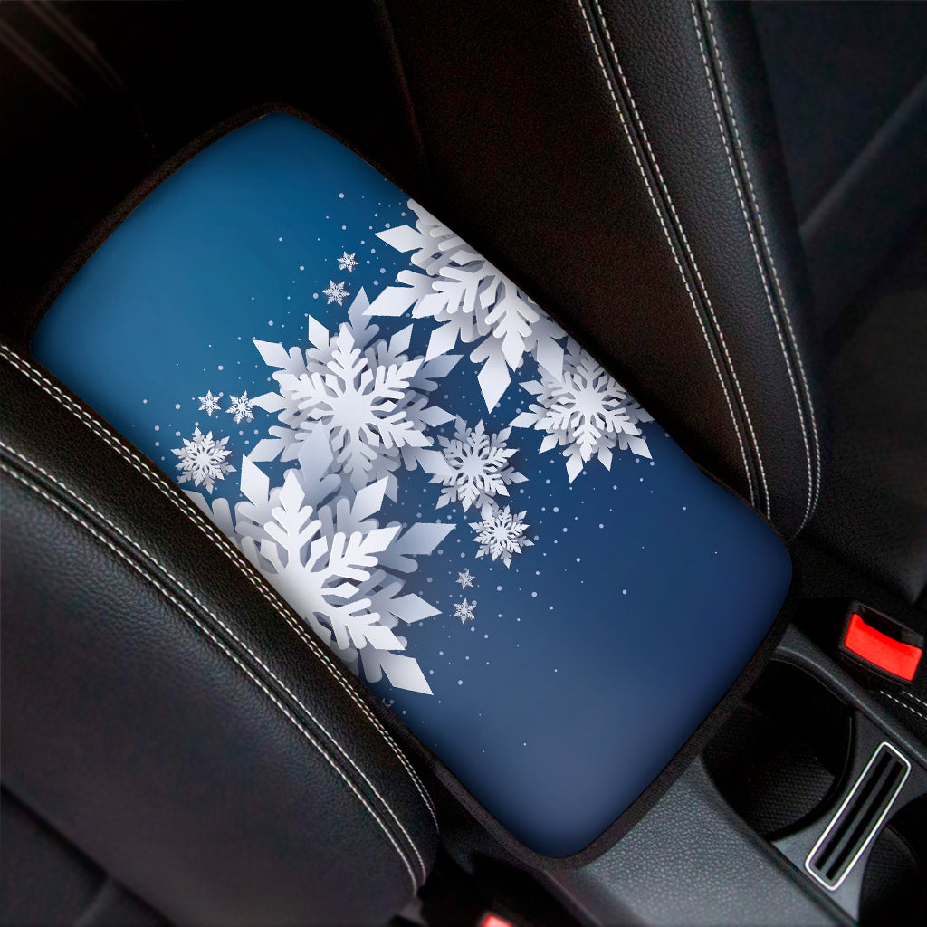 Christmas Snowflake Print Car Center Console Cover