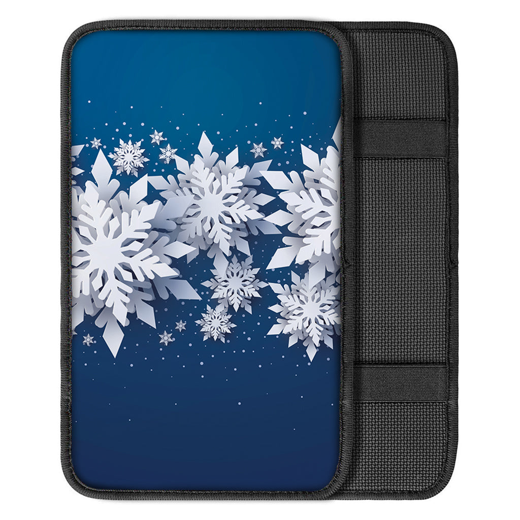 Christmas Snowflake Print Car Center Console Cover