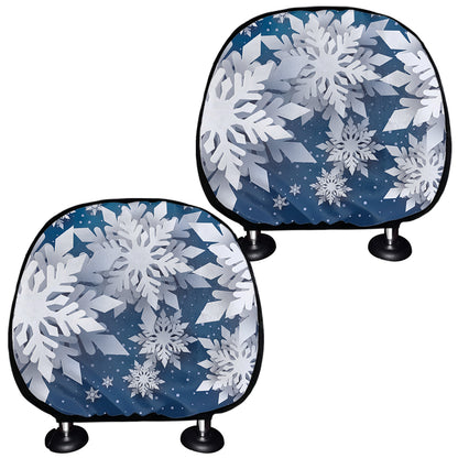 Christmas Snowflake Print Car Headrest Covers