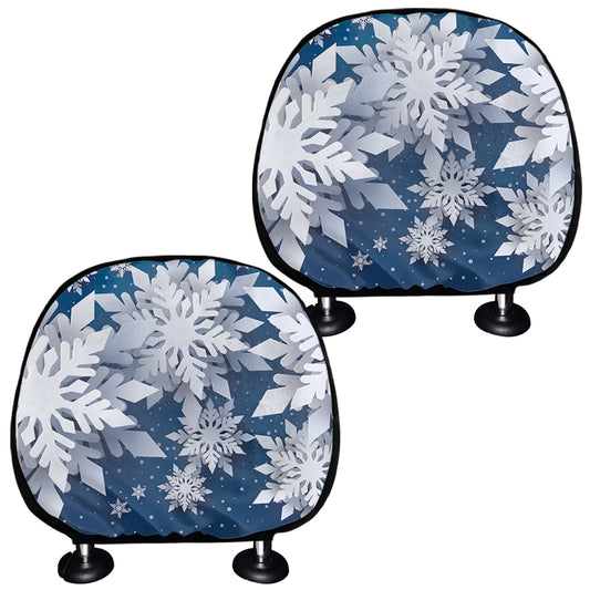 Christmas Snowflake Print Car Headrest Covers