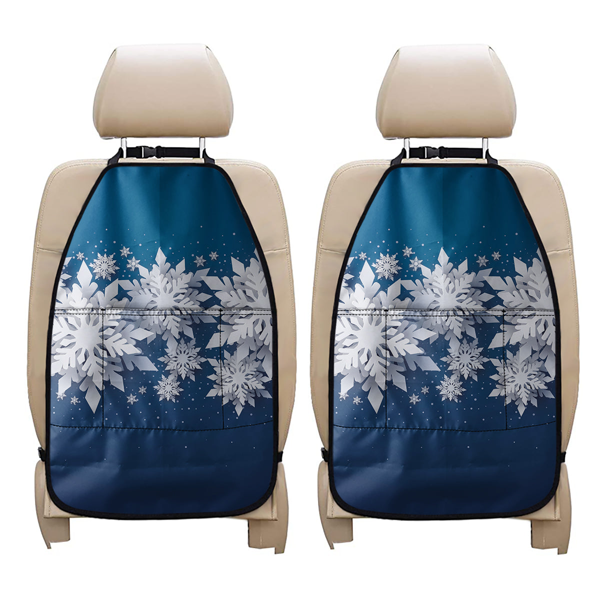 Christmas Snowflake Print Car Seat Organizers