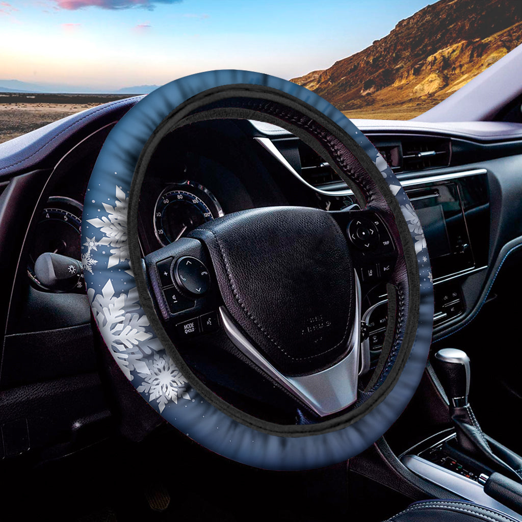 Christmas Snowflake Print Car Steering Wheel Cover
