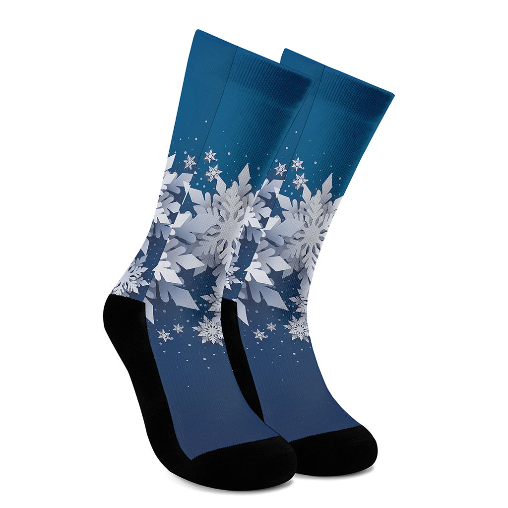 Christmas Snowflake Print Crew Socks