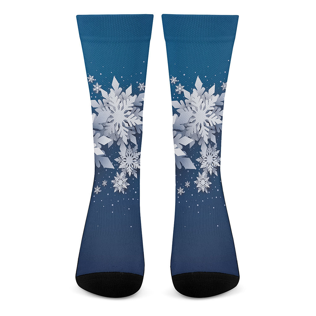 Christmas Snowflake Print Crew Socks