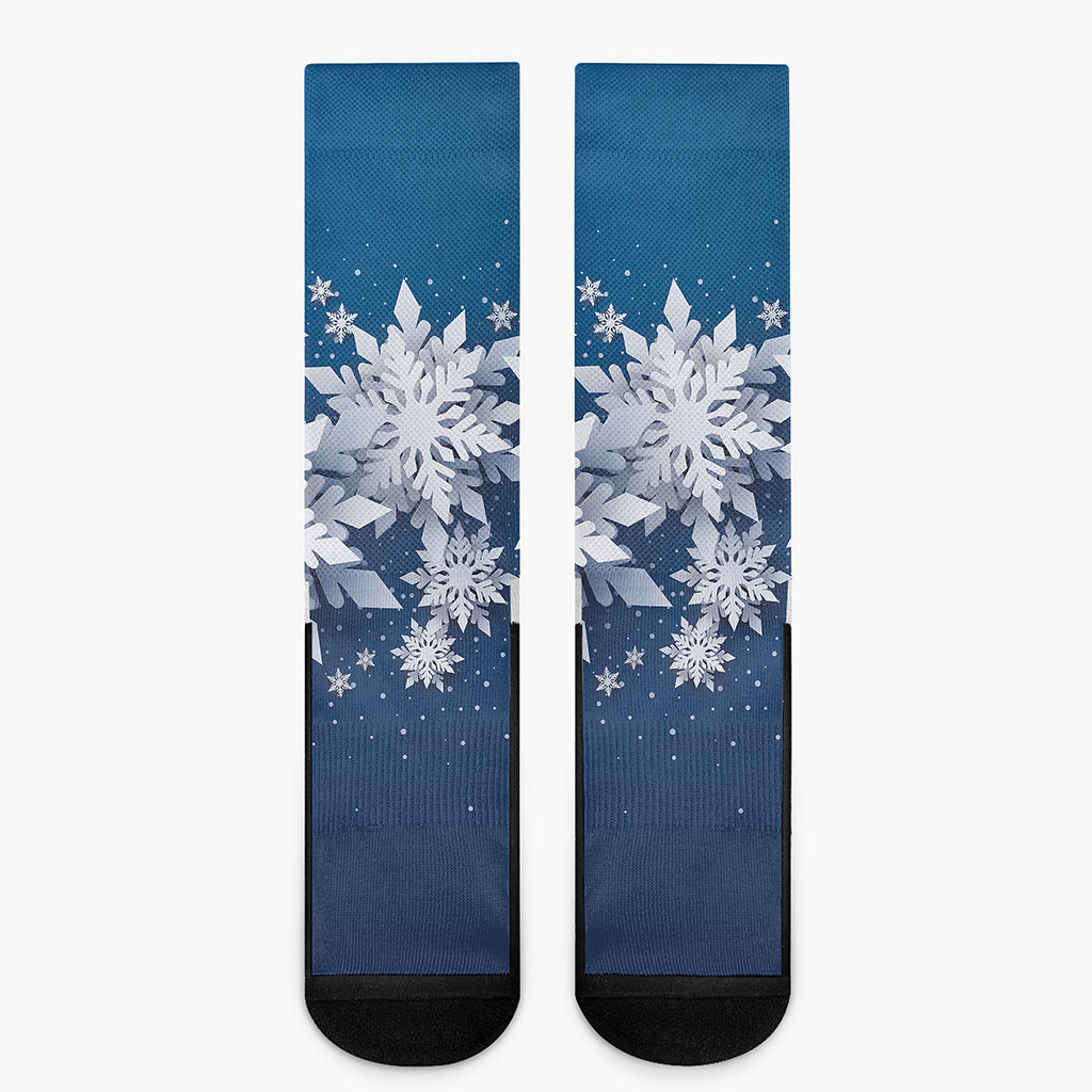 Christmas Snowflake Print Crew Socks