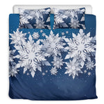 Christmas Snowflake Print Duvet Cover Bedding Set