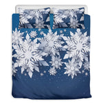 Christmas Snowflake Print Duvet Cover Bedding Set
