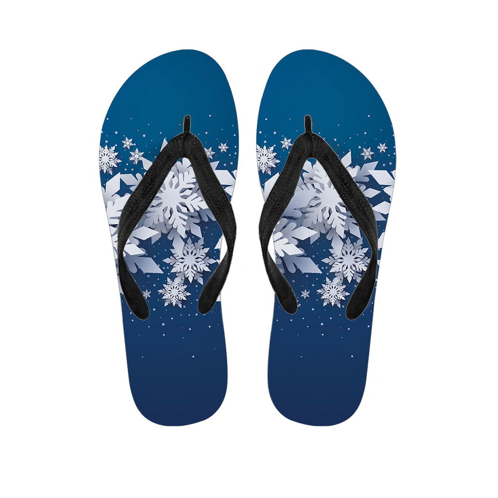 Christmas Snowflake Print Flip Flops