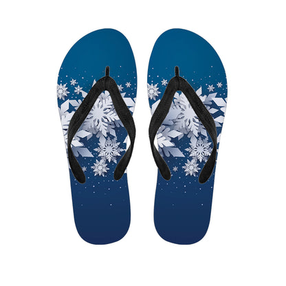Christmas Snowflake Print Flip Flops
