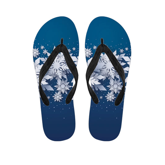 Christmas Snowflake Print Flip Flops