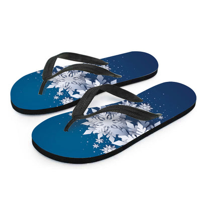 Christmas Snowflake Print Flip Flops