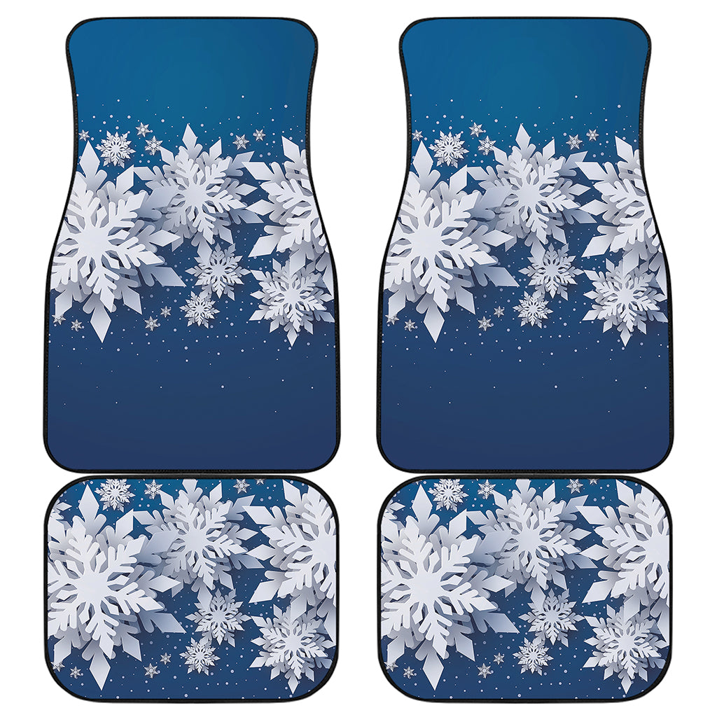 Christmas Snowflake Print Front and Back Car Floor Mats