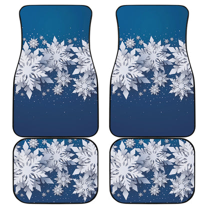 Christmas Snowflake Print Front and Back Car Floor Mats