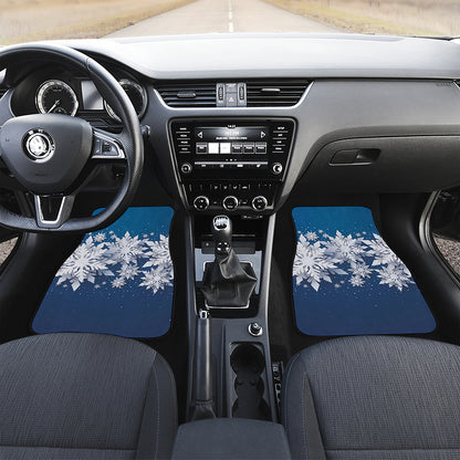Christmas Snowflake Print Front and Back Car Floor Mats