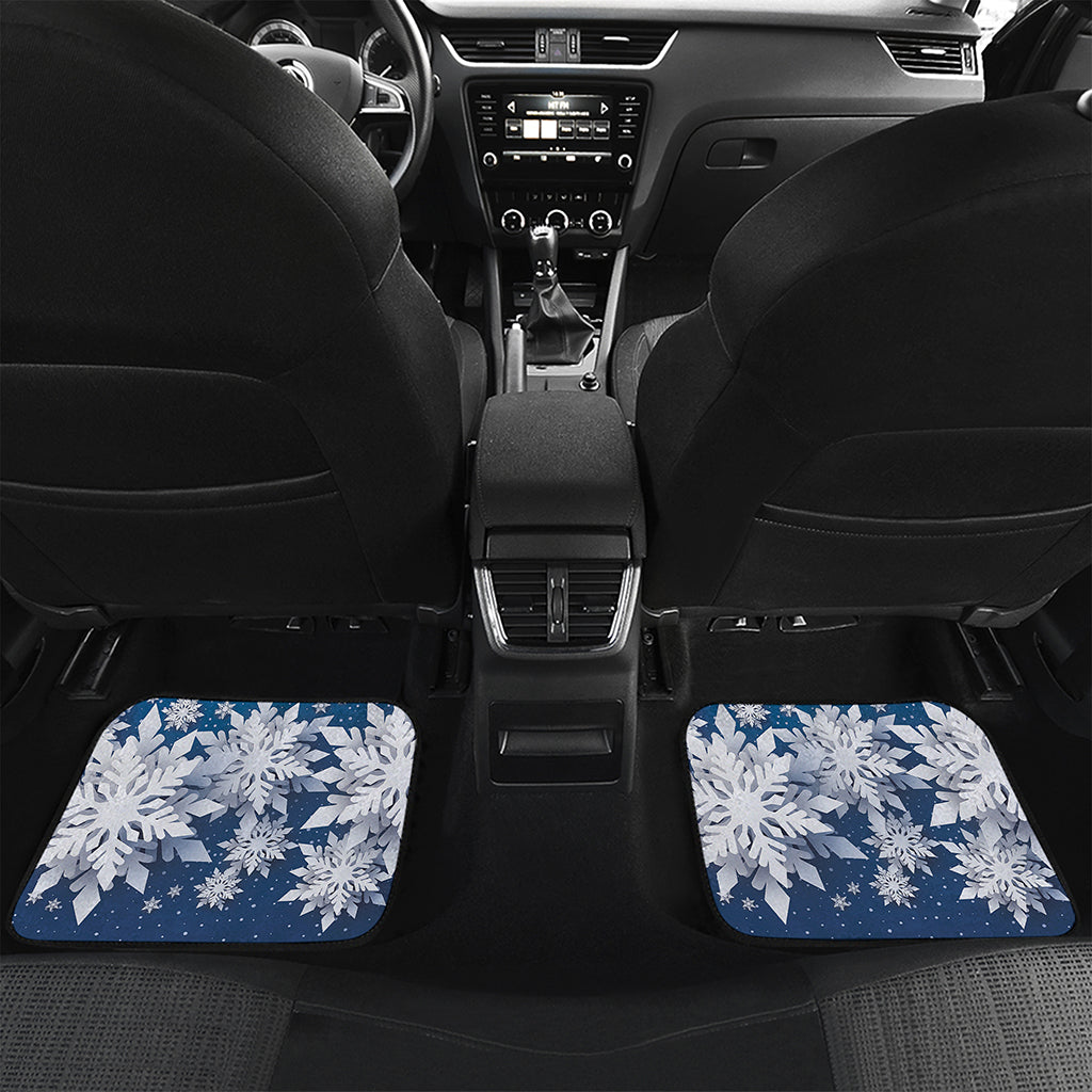 Christmas Snowflake Print Front and Back Car Floor Mats