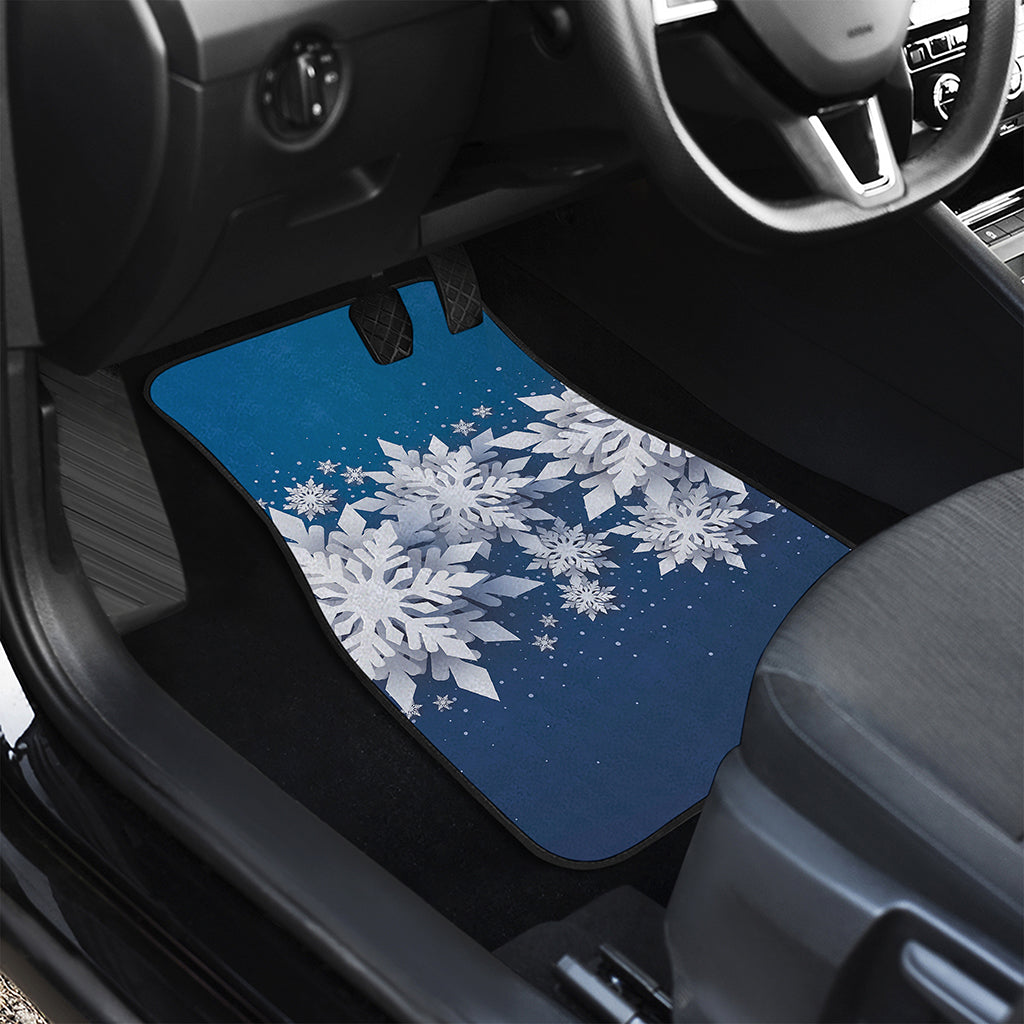 Christmas Snowflake Print Front and Back Car Floor Mats