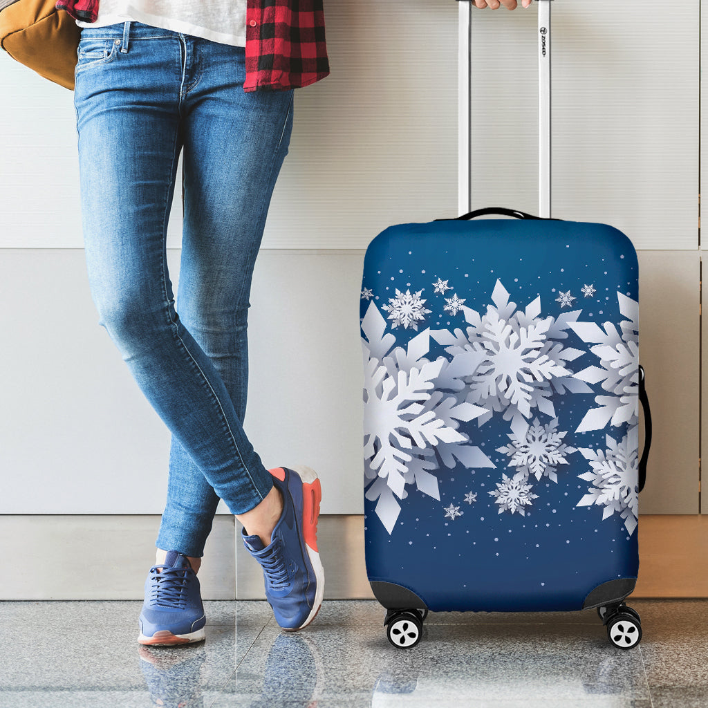 Christmas Snowflake Print Luggage Cover