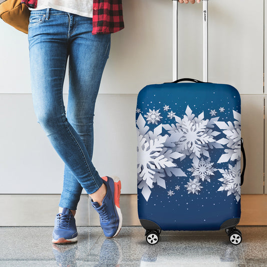 Christmas Snowflake Print Luggage Cover
