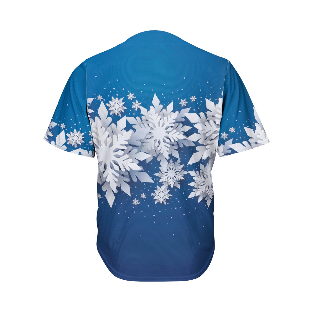 Christmas Snowflake Print Men's Baseball Jersey