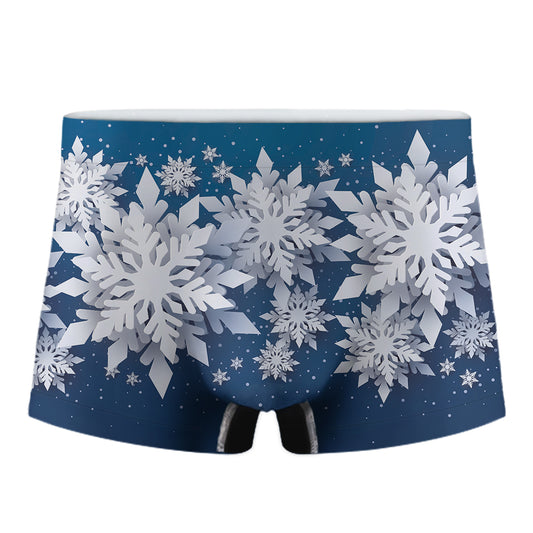 Christmas Snowflake Print Men's Boxer Briefs