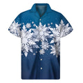 Christmas Snowflake Print Men's Short Sleeve Shirt