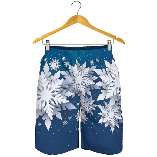 Christmas Snowflake Print Men's Shorts