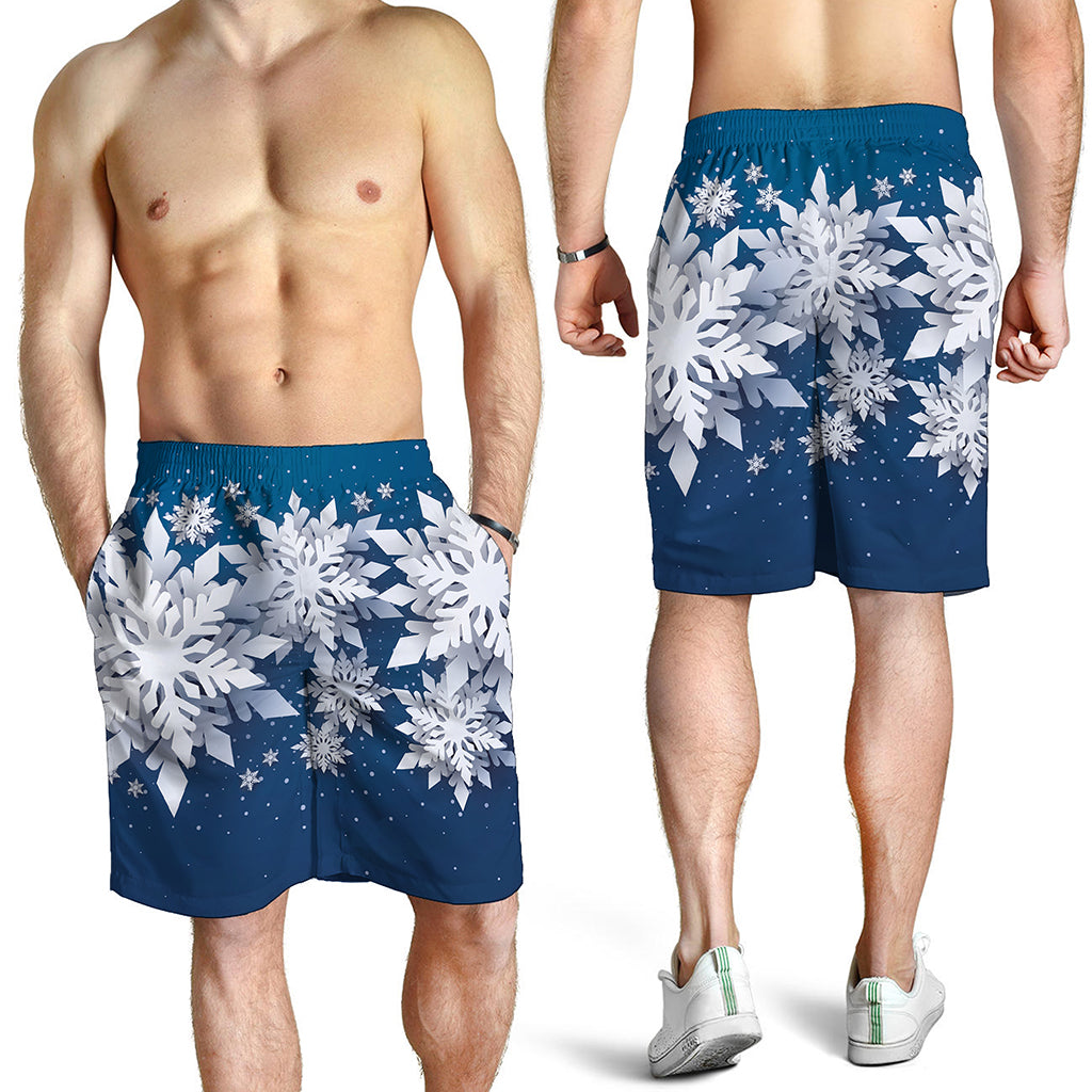 Christmas Snowflake Print Men's Shorts