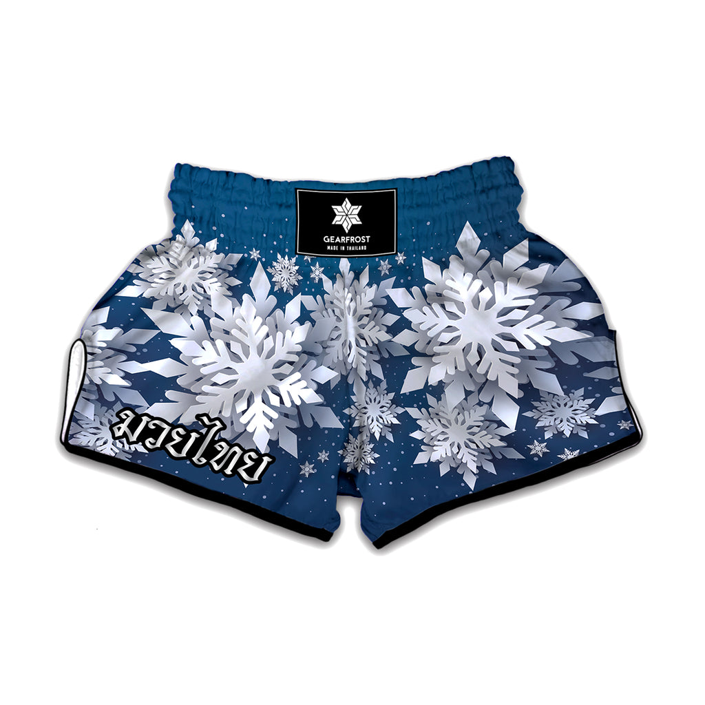 Christmas Snowflake Print Muay Thai Boxing Shorts