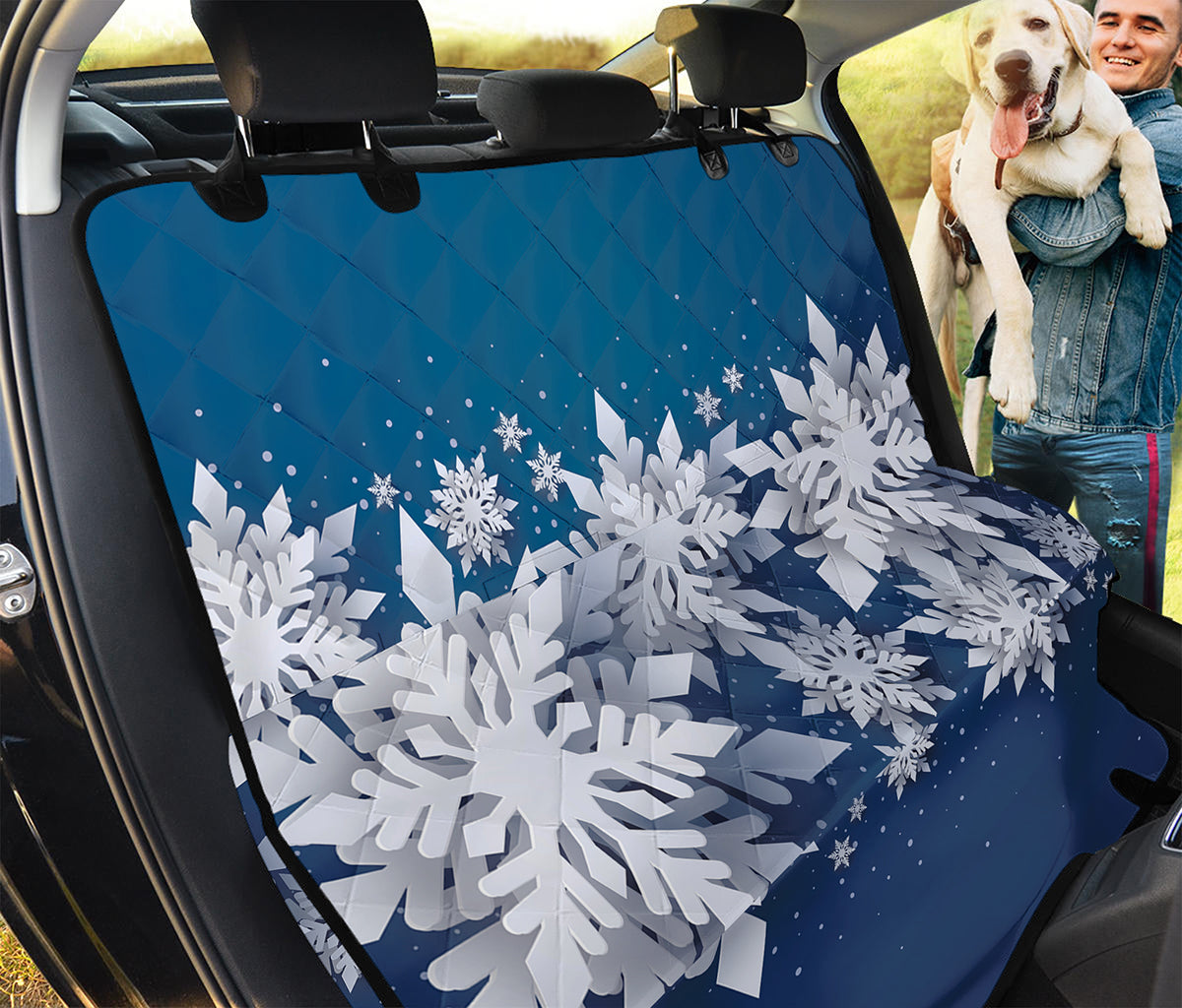 Christmas Snowflake Print Pet Car Back Seat Cover