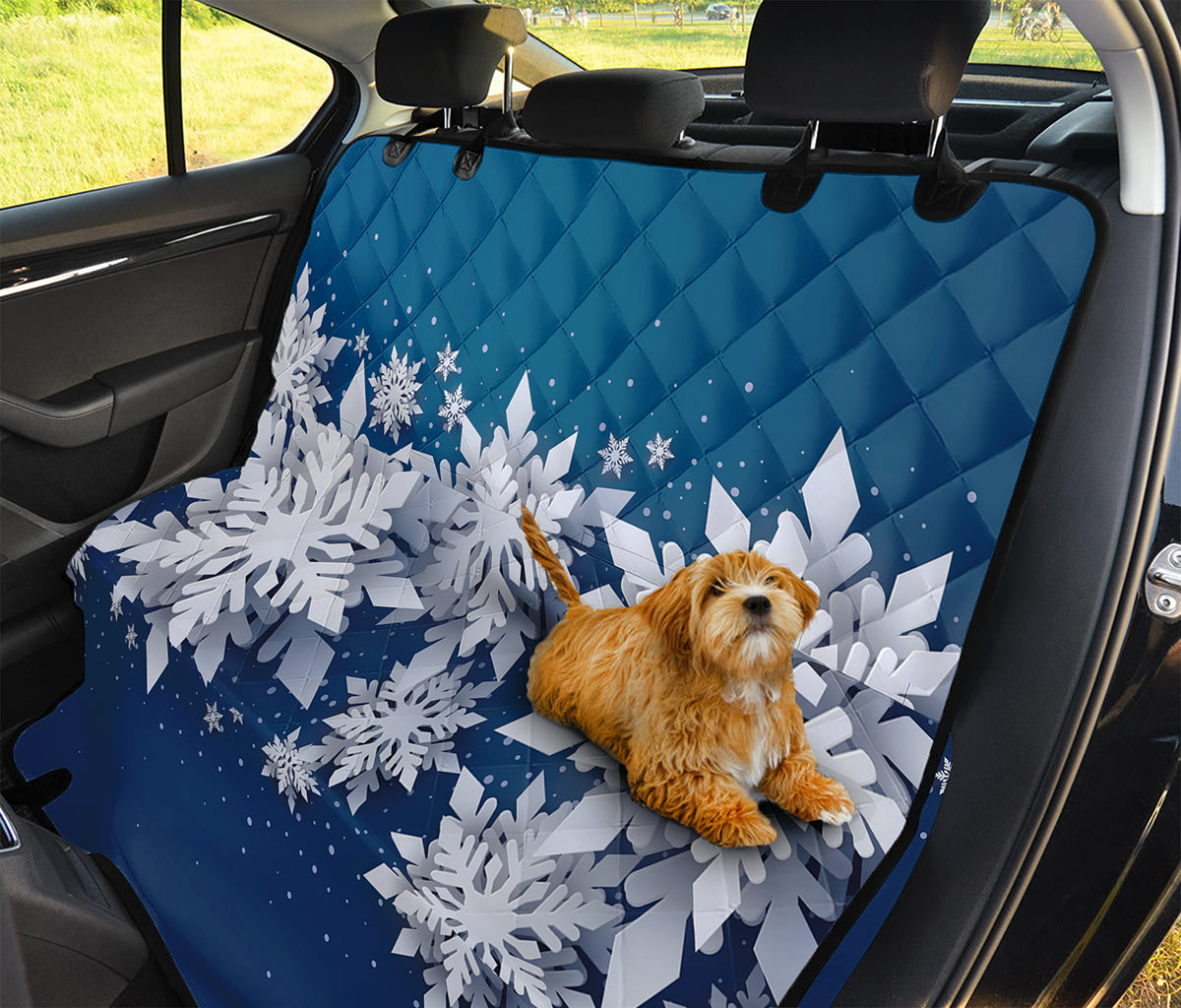 Christmas Snowflake Print Pet Car Back Seat Cover